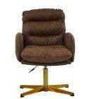 Katarni Office Chair Aged Brown Faux Leather & Gold