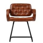 Luce Office Chair Vintage Brown Faux Leather & Black