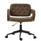 Croyde Office Chair Aged Brown Faux Leather & Black