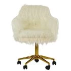 Snoop Office Chair Cream Faux Fur & Gold