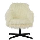 Fallen Office Chair Cream Faux Fur & Black