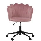 Clam Office Chair Pink Velvet & Black