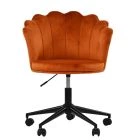 Clam Office Chair Burnt Orange Velvet & Black
