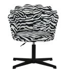 Scallop Office Chair Zebra Fabric & Black