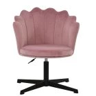 Scallop Office Chair Pink Velvet & Black