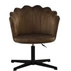Scallop Office Chair Mocha Velvet & Black