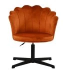 Scallop Office Chair Burnt Orange Velvet & Black