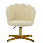 Scallop Office Chair Cream Boucle & Gold