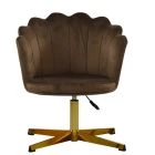 Scallop Office Chair Mocha Velvet & Gold