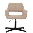 Stockholm Office Chair Natural Cream Fabric & Black