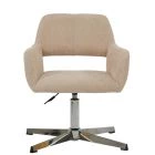 Bronby Office Chair Natural Cream Fabric & Chrome