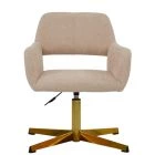 Nassjo Office Chair Natural Cream Fabric & Gold