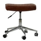 Cody Office Chair in Vintage Brown Faux Leather Chrome Base