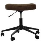 Kylian Office Chair in Aged Brown Faux Leather Black Base