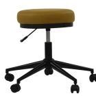 Florian Office Chair in Light Tan Brown Faux Leather Black Base