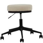 Florian Office Chair in Natural Cream Fabric Black Base