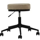 Florian Office Chair in Fawn Brown Fabric Black Base