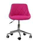 Kai Office Chair in Hot Pink Faux Leather Chrome Base