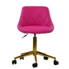 Kai Office Chair in Hot Pink Faux Leather Gold Base