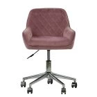 Cyle Office Chair in Pink Velvet Chrome Base