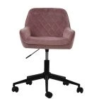 Cyle Office Chair in Pink Velvet Black Base