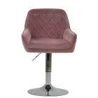 Ayari Office Chair Pink Velvet Chrome Base