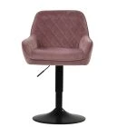 Ayari Office Chair Pink Velvet Black Base