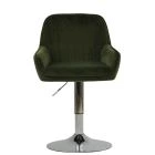Luis Office Chair Olive Green Velvet Chrome Base