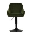 Luis Office Chair Olive Green Velvet Black Base
