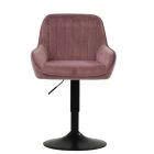 Luis Office Chair Pink Velvet Black Base