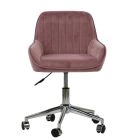 Kaan Office Chair in Pink Velvet Chrome Base