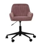 Kaan Office Chair in Pink Velvet Black Base