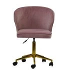 Porro Office Chair in Pink Velvet Gold Base