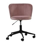 Nusa Office Chair in Pink Velvet Black Base