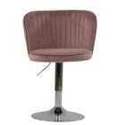 Pina Office Chair Pink Velvet Chrome Base
