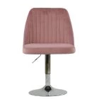 Elia Office Chair Pink Velvet Chrome Base