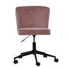 Arous Office Chair in Pink Velvet Black Base