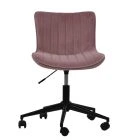 Moro Office Chair in Pink Velvet Black Base