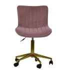 Moro Office Chair in Pink Velvet Gold Base