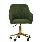 Lule Carver Office Chair Aged Olive Green Faux Leather & Gold
