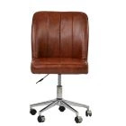 Oblek Office Chair Vintage Brown Faux Leather & Chrome