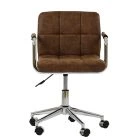 Bahama Office Chair Aged Brown Faux Leather & Chrome