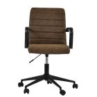 Heath Office Chair Aged Brown Faux Leather & Black
