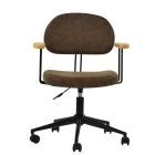 Laxi Office Chair Aged Brown Faux Leather & Black