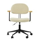 Laxi Office Chair Cream Boucle Fabric & Black