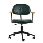 Laxi Office Chair Forest Green Faux Leather & Black