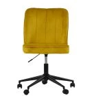 Cambourne Office Chair Yellow Velvet & Black
