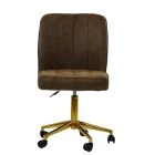 Blaydon Office Chair Aged Brown Faux Leather & Gold