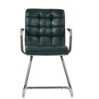 Miami Office Chair Forest Green Faux Leather & Chrome