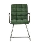Miami Office Chair Aged Olive Green Faux Leather & Chrome